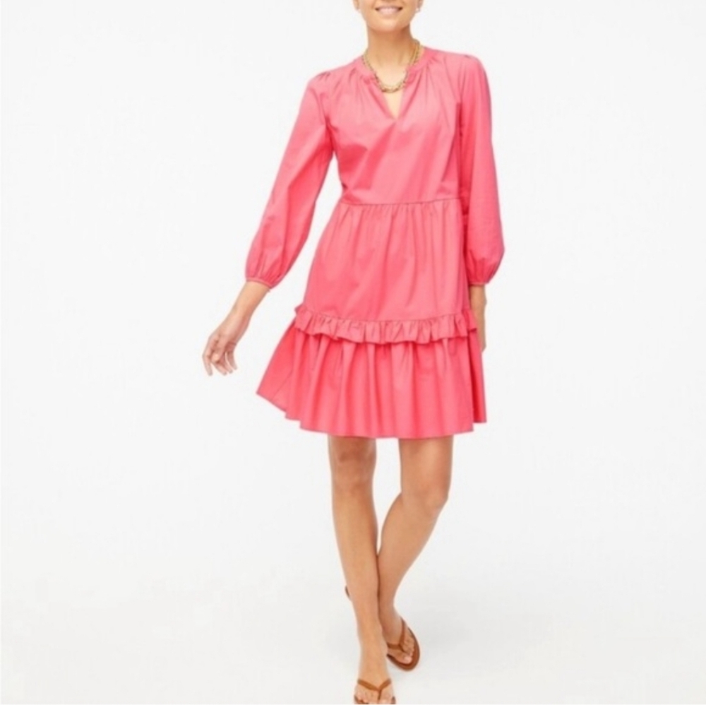 J Crew Tiered Poplin Dress Medium NWT